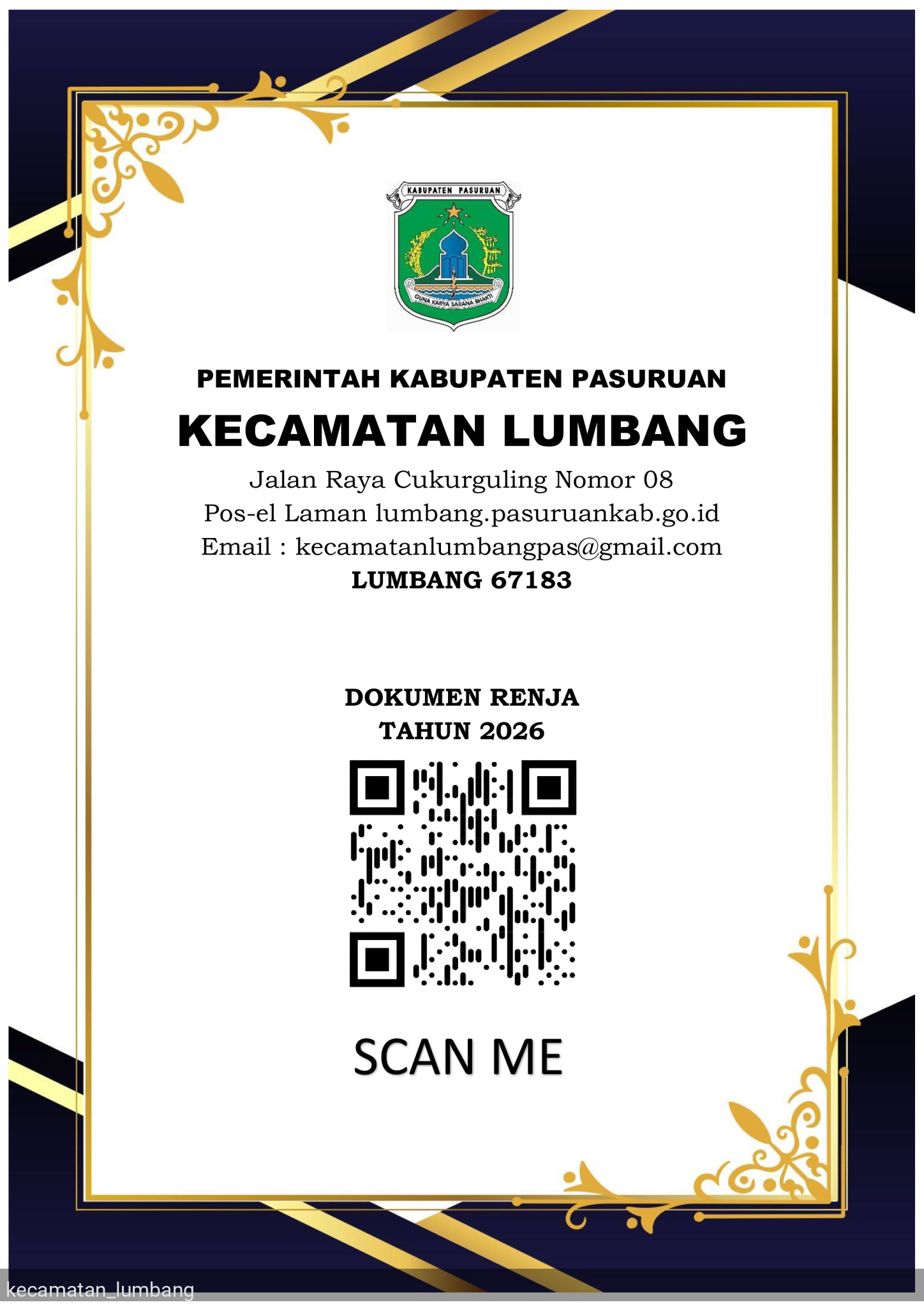 RENCANA KERJA (RENJA) KECAMATAN LUMBANG TAHUN 2026