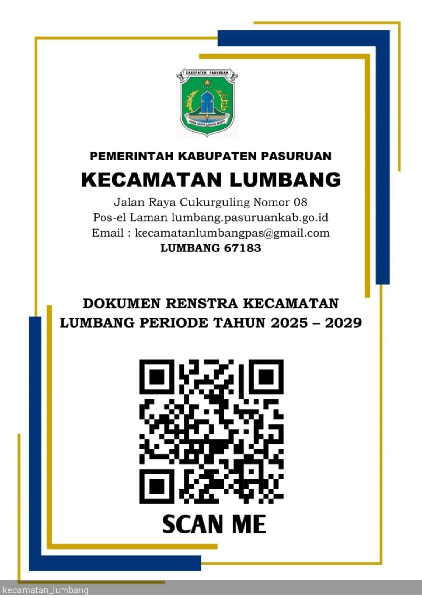 RENCANA STRATEGIS (RENSTRA) KECAMATAN LUMBANG KABUPATEN PASURUAN TAHUN 2025–2029