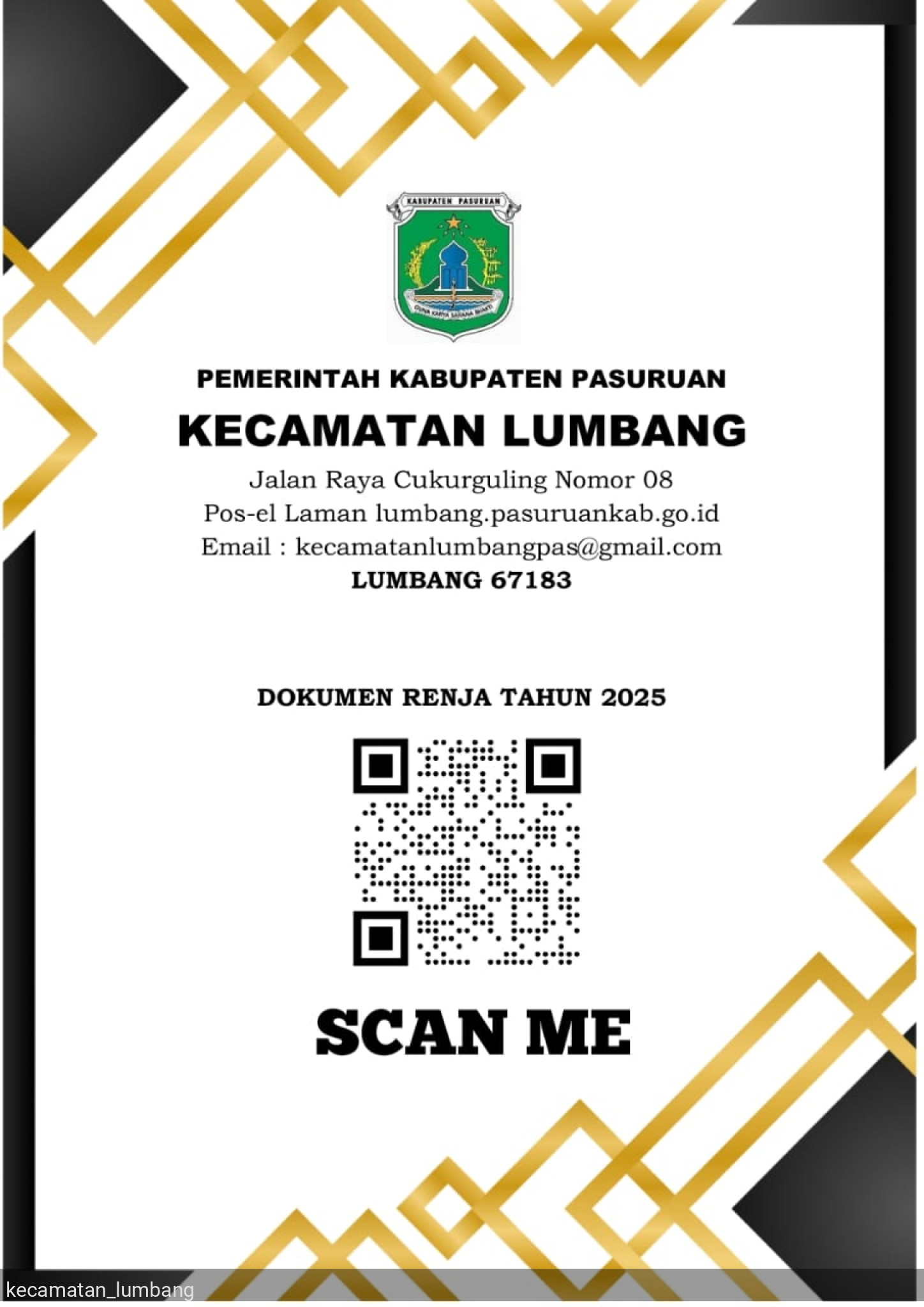 RENCANA KERJA (RENJA) KECAMATAN LUMBANG KABUPATEN PASURUAN TAHUN 2025
