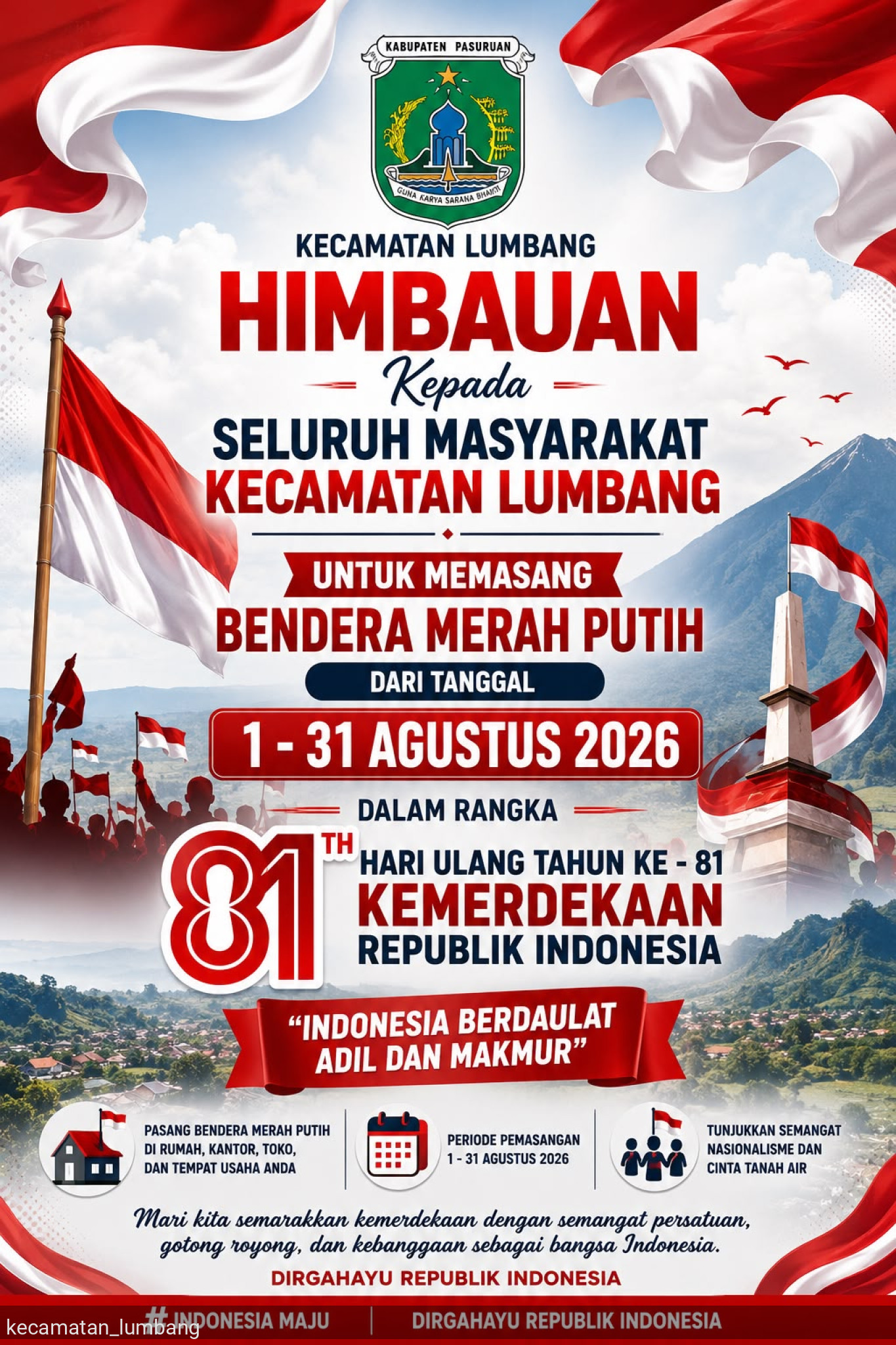 HIMBAUAN PEMASANGAN BENDERA MERAH PUTIH