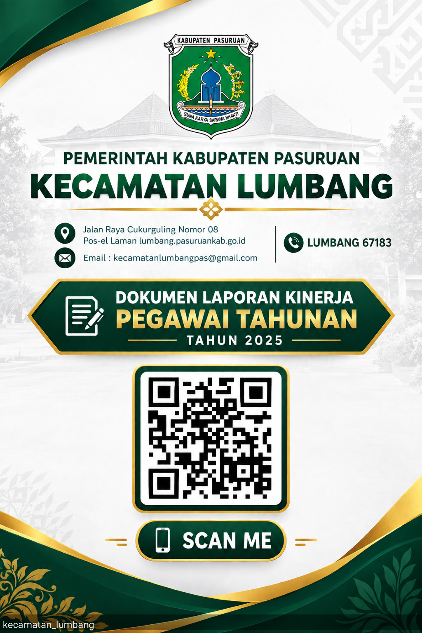 📢 DOKUMEN LAPORAN KINERJA PEGAWAI TAHUNAN KECAMATAN LUMBANG TAHUN 2025