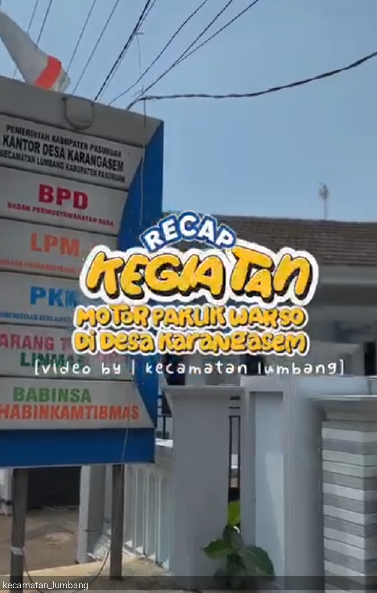 Kecamatan Lumbang Gelar "Motor Paklik Warso" di Desa Karangasem